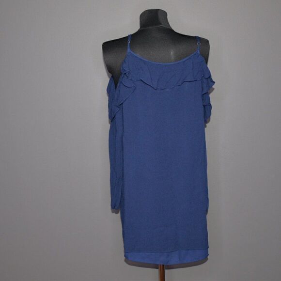 WAYF Navy Blue Open Shoulder Shift Dress Sz M - Picture 3 of 6